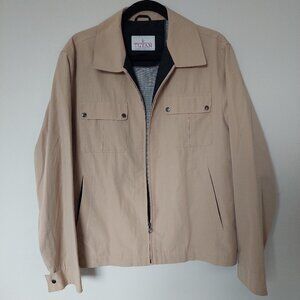 TUTAM Light Camel Cotton Blend Trucker Jacket, Men's Size 48/XL